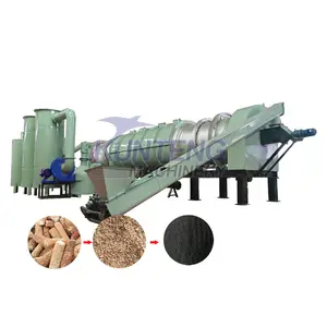 Thailand Manufacturer Continuous Carbonization Furnace Kiln Activated Bamboo Charcoal Machine