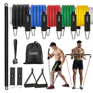 CZFIT Customize 5 Levels Heavy Duty Adjustable Gym Fitness <b>Workout</b> Elastic 11pcs Latex Resistance <b>Bands</b> Tube Set - Product Image 3