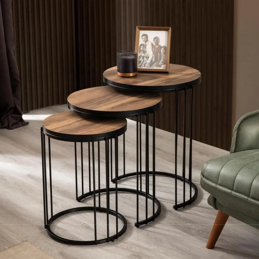 Tavolino da salotto IN metallo tavolini da caffè IN legno ts vetore 128 moderno MADE IN TURKEY OEM fabbricato IN fabbrica
