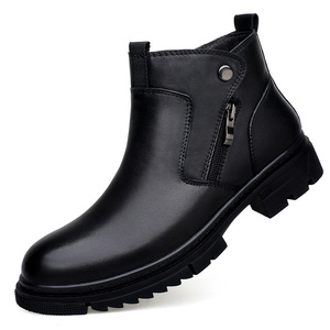 <span class=keywords><strong>Chaussures</strong></span> pour hommes en cuir pleine fleur, grande taille 47, mi-mollet, respirantes, style britannique, à fermeture éclair, nouvelle collection automne/hiver, pour le commerce transfrontalier - Product Image 6