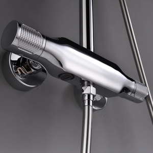 Sistema de ducha de lluvia de latón montado en la pared para el hogar moderno, mezclador de mano, masaje, patrón de pulverización suave, juego de ducha de baño de carretera - Product Image 4