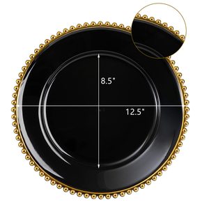 2025 nouveau Antique noir or en <span class=keywords><strong>plastique</strong></span> chargeur assiette <span class=keywords><strong>pas</strong></span> <span class=keywords><strong>cher</strong></span> en gros plat de service pour les fêtes de mariage décoration de Table <span class=keywords><strong>Transparent</strong></span> - Product Image 4