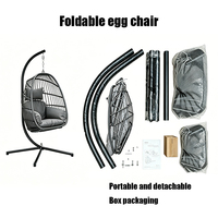 Nouvelle chaise suspendue en rotin pliable et portable pour l'intérieur et l'extérieur, salon, jardin, balcon, terrasse, avec support