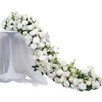 Décoration créative de table en rangée, chemin de table, plante en soie, toile de fond pour événement de mariage, fleurs artificielles pour fête d'anniversaire
