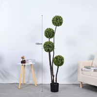 Plantes vertes artificielles populaires pour la décoration intérieure, plante en forme de boule en herbe de Milan, plante artificielle ornementale résistante aux UV