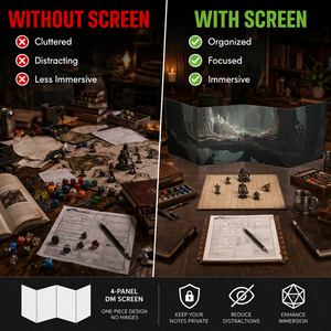 Schermo DM Pieghevole a 4 Pannelli Personalizzato per Giochi <span class=keywords><strong>di</strong></span> <span class=keywords><strong>Ruolo</strong></span> Fantasy da Tavolo - Product Image 4