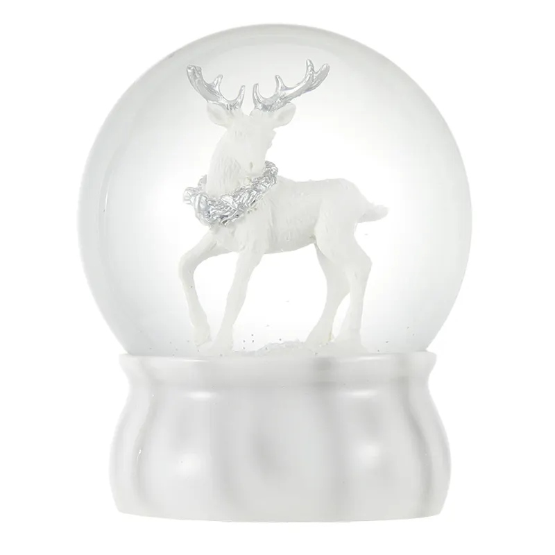 אייל אישית שלג גלוב שרף מים גלוב זכוכית נושבת שלג פסטיבל יומי מתנת בעלי החיים לבן בסיס לבן יקר שרף שלג גלוב