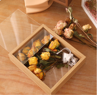 Cadres en bois pour boîtes à souvenirs 8x8 et 12x12 avec acrylique et verre, fleurs pressées 3D, feuilles séchées, présentoir de rangement pour la décoration intérieure