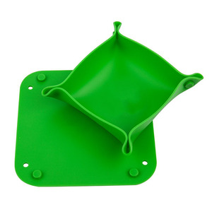 Plateau à dés carré en silicone pliable, récipients de rangement portables pour jeux de société, pour pièces de jeux de table, aliments, bijoux, multifonction - Product Image 5