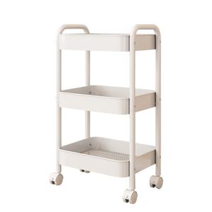 Carrito de Almacenamiento Móvil para Cocina, Organizador de Frutas <span class=keywords><strong>y</strong></span> Verduras con Barandilla <span class=keywords><strong>Alta</strong></span>, Carrito Rodante que Ahorra Espacio - Product Image 1