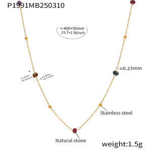 Collier ras du cou minimaliste en pierres naturelles de 2 mm pour femme, plaqué <span class=keywords><strong>or</strong></span> 18 carats, en acier inoxydable, avec pierres précieuses facettées, résistant au ternissement - Product Image 5