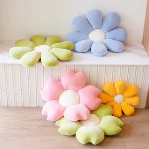 Home sofa decoration super soft sakura daisy shape plush throw pillow colorful stuffed flower plush pillow cushion