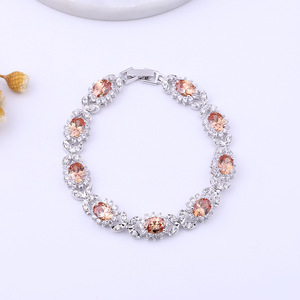 925แต่งงานเงินสเตอร์ลิงกำไลหินแซฟไฟร์สำหรับผู้หญิงชุดเซอร์โคเนียเครื่องประดับเจ้าสาว - Product Image 2