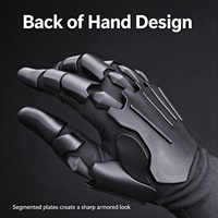 Gant segmenté noir imprimé en 3D, style Mecha Viper personnalisé, compatible avec Valorant, doigts mobiles, pour cosplay anime, style Mecha personnalisé