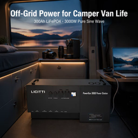 Alimentation d'urgence pour camping-car, équipement de préparation pour camping-car, station d'alimentation portable 3000W, batterie LiFePO4 12V avec BMS