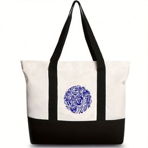 Bolsa de Playa de Lona Personalizada con Monograma para Mujer, Regalo con Iniciales Personalizadas para Salidas de Verano y Viajes - Product Image 3