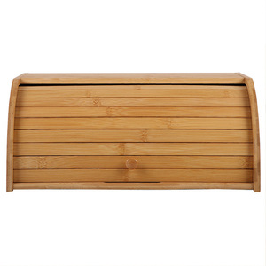 Boîte de rangement en bambou, organisateur de bureau, boîte à pain en bois avec couvercle, conteneur de rangement de cuisine pour le bureau et la maison - Product Image 5