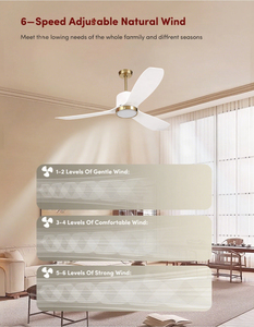 Thiết kế hiện đại điều khiển từ xa LED điện làm mát không khí DC động cơ quạt trần với ánh sáng cho khách sạn sử dụng - Product Image 4