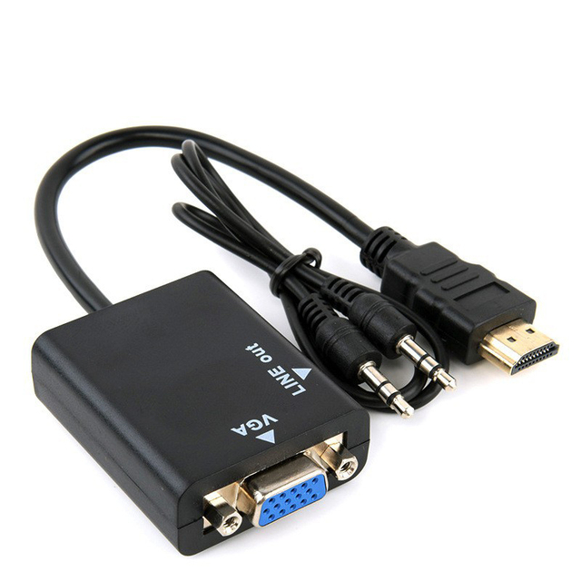 Wholesale for to VGA Adapter Converter with Audio 1080P HDTV Gold Plated Connectors Combination Shielding for Monitor Use