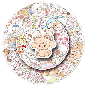 56 pièces vente directe d'usine ordinateur portable autocollant décoratif étanche Kawaii Animal Illustration <span class=keywords><strong>Mikko</strong></span> autocollant - Product Image 1