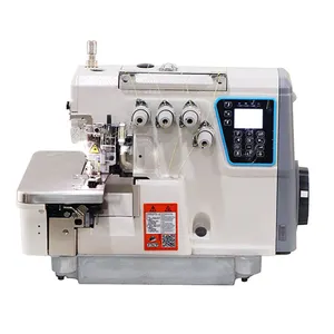 Direct drive 4 thread overlock sewing machine with automatic thread cutter