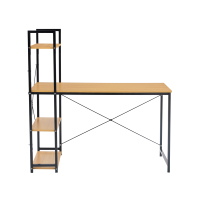 Bureau de travail à domicile avec étagère de rangement bureau multifonction bureau d'angle d'ordinateur bon marché vente en gros de table en bois avec pieds en tube d'acier
