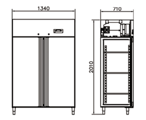 ثلاجة تجارية أوروبية ذات درجة حرارة واحدة، فريزر عمودي من الفولاذ المقاوم للصدأ، خالية من الصقيع مع تحكم رقمي للمطبخ - Product Image 6
