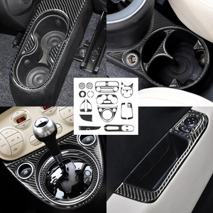 Kit Intérieur Complet Shasha Carbon en Fibre de Carbone Véritable pour <span class=keywords><strong>Fiat</strong></span> 500 <span class=keywords><strong>Abarth</strong></span> <span class=keywords><strong>595</strong></span> 2012-2015 - Product Image 4