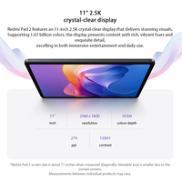 Redmi Pad 2 versi Global MTK Helio G100-Ultra, Tablet Android pengisian daya Cepat 18W, baterai 128 mAh layar 256GB/9000 GB 11 ''90Hz