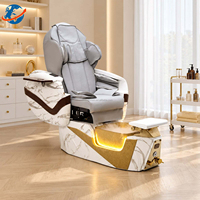 Fauteuil de pédicure professionnel robuste avec massage du dos, remplissage et vidange automatiques, éclairage LED pour salon de manucure