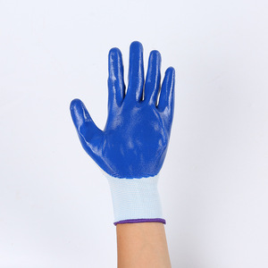 ถุงมือไนไตรล์ Wuzhishan รุ่น N518 นิ้วมือแบบมีลายกันลื่น ถุงมือเพื่อความปลอดภัยในการทำงานก่อสร้าง ใช้งานทั่วไป 13 เย็บ - Product Image 2