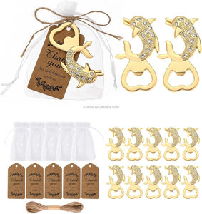 Nautical Keepsake Bottle Openers Dolphin Shaped Metal Bottle Openers for Hawaiian Summer Beach <strong>Pool</strong> Nautical <strong>Wedding</strong> Party <strong>Decor</strong> - Product Image 1