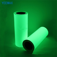 Cinta Adhesiva Fotoluminiscente de PVC Amarillo-Verde de Alta Luminosidad YEEMAX, Rollo de Cinta Luminosa Resistente a Desgarros para Seguridad Vial