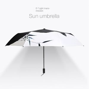 Parapluie pliant double usage anti-UV avec motif chat, protection solaire automatique, colle noire, vente en gros - Product Image 2
