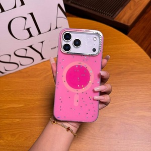 Nouvelle coque de téléphone magnétique de luxe style Ins 2026 pour <span class=keywords><strong>iPhone</strong></span> 18 17 Pro Max, couleur bonbon, avec protection d'objectif diamantée - Product Image 6