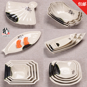 Plato de cerámica con forma de barco Boya de 10, 13 y 16 pulgadas con diseño floral para servir sushi en restaurantes. - Product Image 5