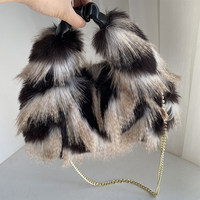 Sac à main seau en fausse fourrure de renard coloré, nouvelle collection, style sexy, luxueux, pour femme, sac à bandoulière personnalisé, vente chaude hiver