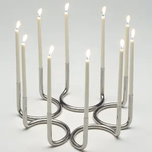 Metal Pipe Shaped Candle Stand Holder for Christmas Decoration