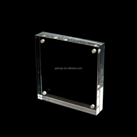 Cadre photo magnétique en acrylique transparent poli, avec aimant puissant amovible pour insertion de photos, idéal pour la décoration intérieure et les souvenirs