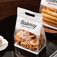 Sacs de boulangerie refermables de qualité alimentaire avec poignée et fenêtre transparente pour biscuits, pâtisseries et collations