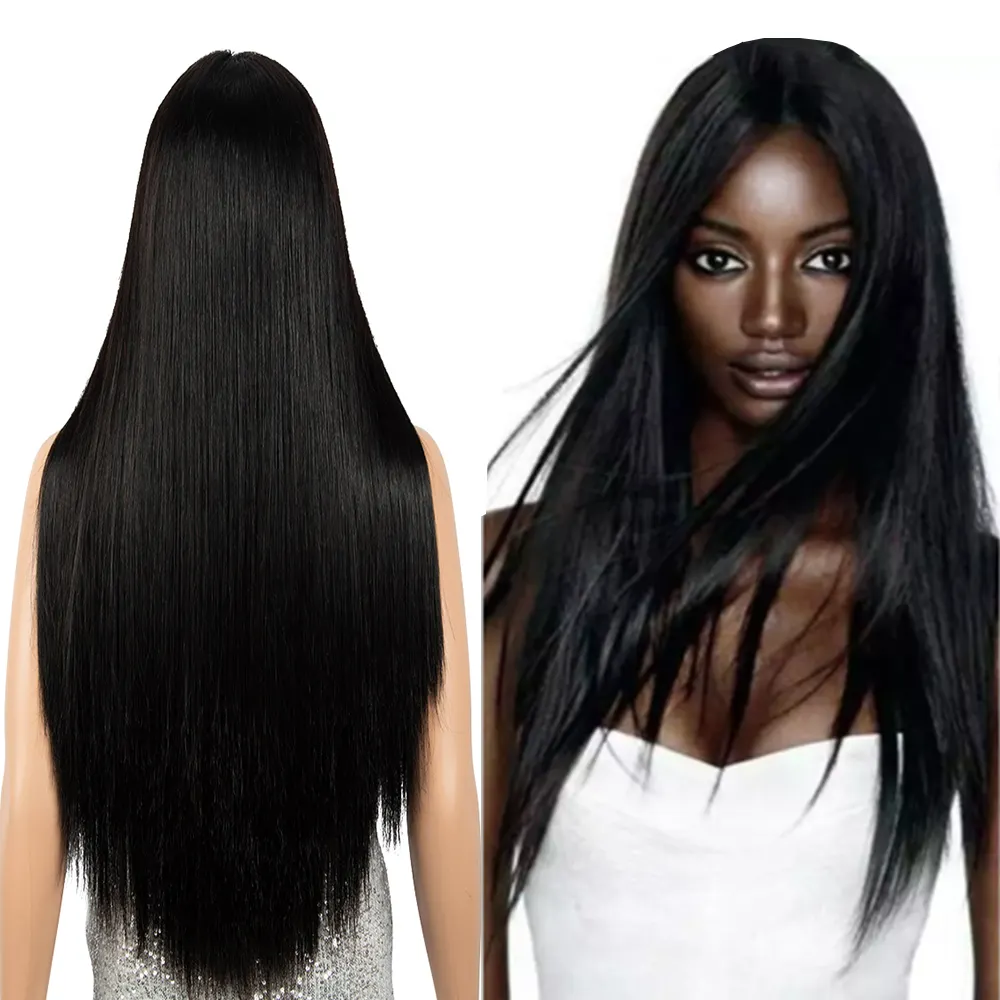 रेशमी सीधे लहर wigs प्राकृतिक हम 18-28 इंच hd टी फीता सामने नई फाइबर मिश्रण मानव बाल Wigs बच्चे के बाल के साथ काले महिलाओं के लिए
