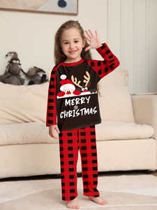 2025 Santa Christmas Pyjamas Family Matching Plaid Nachtwäsche-Sets für Frauen Männer Kinder Elastische Taille Atmungsaktive Größe bis 6XL - Product Image 4