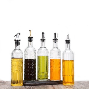 500ml Engraved Glass Oil Dispenser Bottle With Scale for Cooking Vinegar Seasoning Storage Freshness-Preserving Food Container - Product Image 1