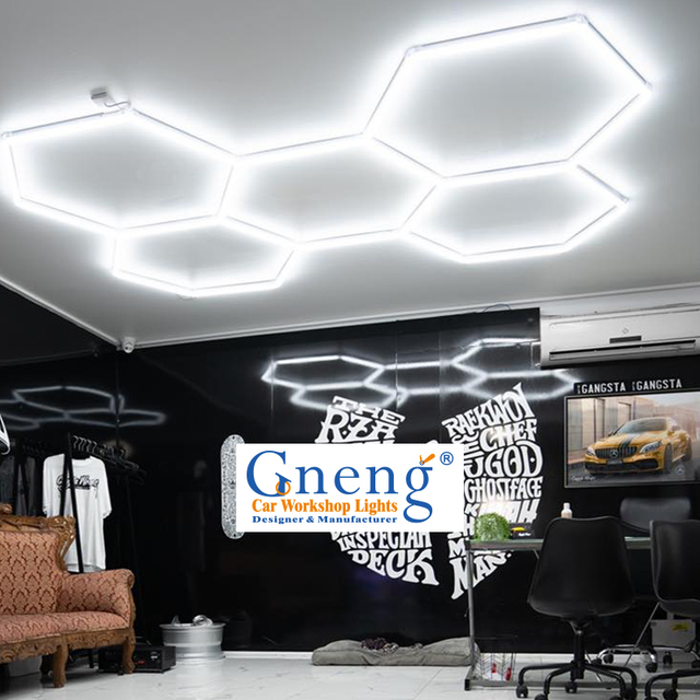 Anti-Glare Garage Ceiling Light Hexagon Lighting Hive Design Honeycomb Lamp Barbershop Led Lights