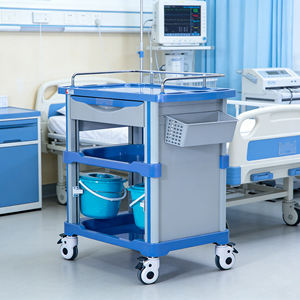 पोर्टेबल प्रथम सहायता गाड़ी टिकाऊ हल्के अस्पताल चिकित्सा उपचार गाड़ी 4 अरकों प्लास्टिक एब्स सामग्री बहु-कार्य के साथ - Product Image 2