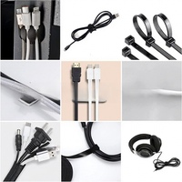 Cache-câbles de protection pour câbles de données, très vendu, minimaliste, pour bureau, en TPR/TPE/Nylon, auto-adhésif, organisateur de câbles combiné