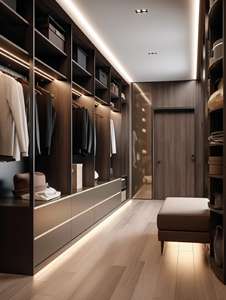 Meubles de chambre à coucher en bois bicolore Design de garde-robe Combinaison de couleurs stratifiées - Product Image 3