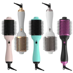 035 professione oro bianco 1000W spazzole per capelli ad aria calda rivestimento in ceramica a ioni negativi spazzola per asciugacapelli in un solo passaggio - Product Image 6