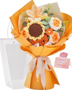 Regalos Elegantes 2026, Flores Tejidas a Crochet, Ramo de Rosas y Girasoles, Flores Hechas a Mano <span class=keywords><strong>para</strong></span> el Día de la <span class=keywords><strong>Madre</strong></span>, el Día del Padre y San Valentín - Product Image 2