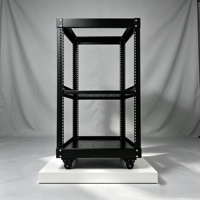 Baie de serveur ouverte à 4 piliers de 19 pouces 18U 520*1000*600mm, profondeur 600mm, en acier laminé à froid SPCC, revêtement poudré, armoire de serveur mobile